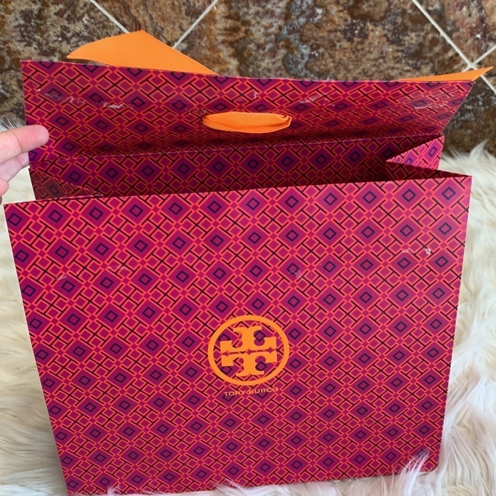 Tory Burch Tile T-Print Medium Pink Purple Paper Shopping Bag - Picture 2 of 9
